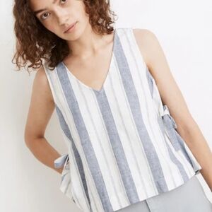 NWT Madewell Linen Side Tie Top